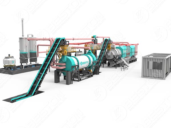 BST Continuous Coconut Shell Charcoal Making Machine